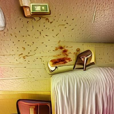 Evocative Motel Room Interior at Night