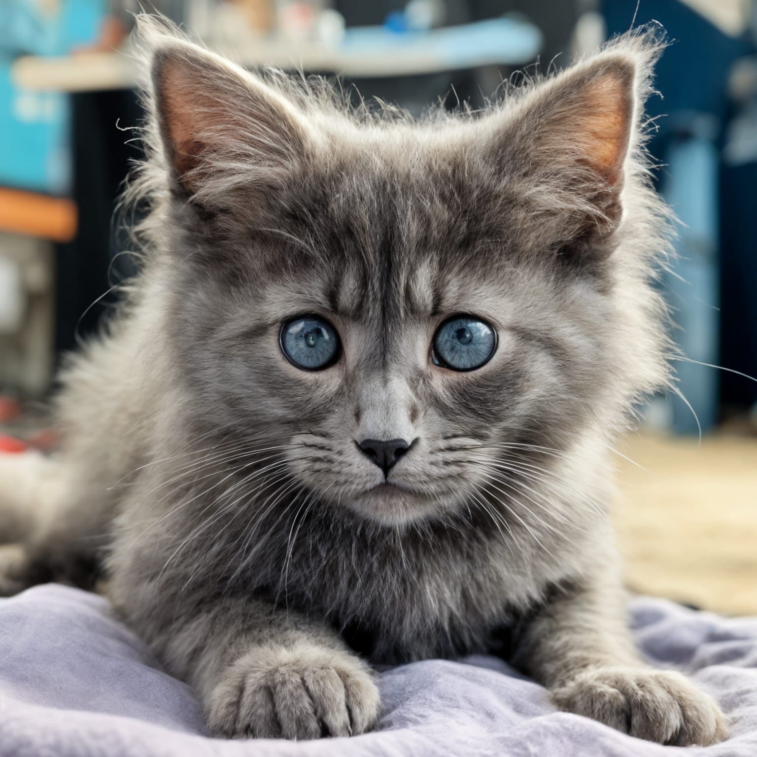Symmetrical Portrait of Cat Lucky Using LoRA
