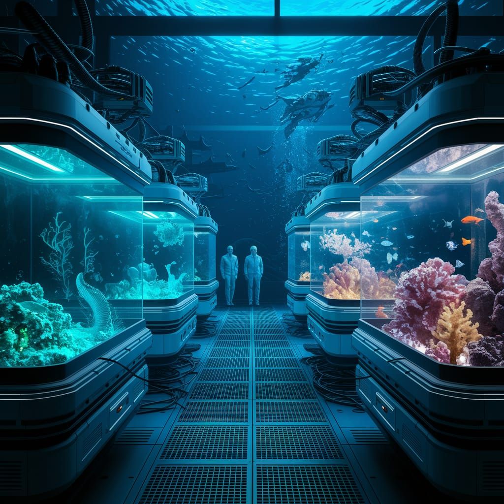 Futuristic Underwater Lab for Deep-Sea Exploration