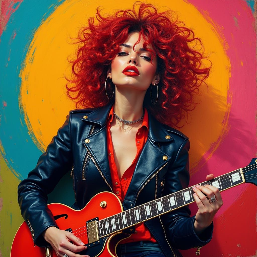 Rock and Roll Goddess in Vibrant Colors