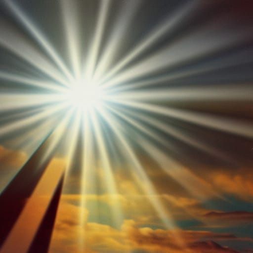 Heavenly Sunshine Beams Through Divine Clouds