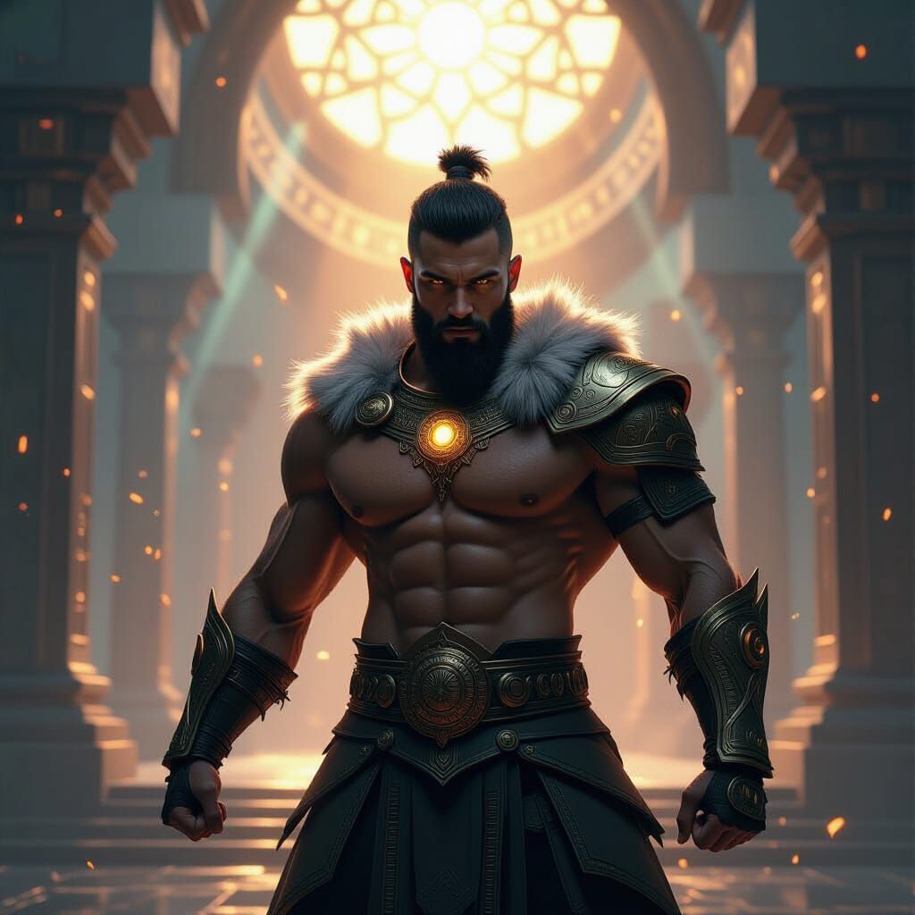 Isu Warrior Transforming in Luminous Ancient Armor