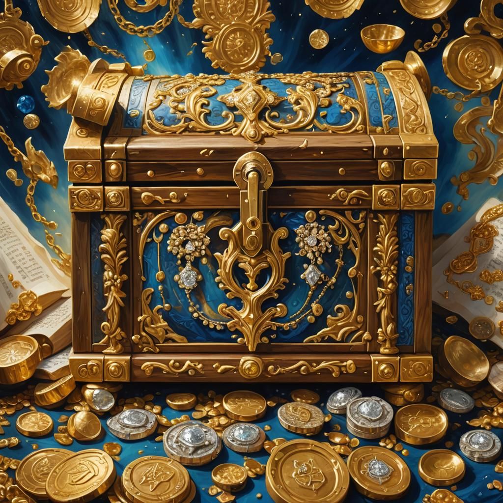 Baroque Treasure Chest Inside Torah Scroll