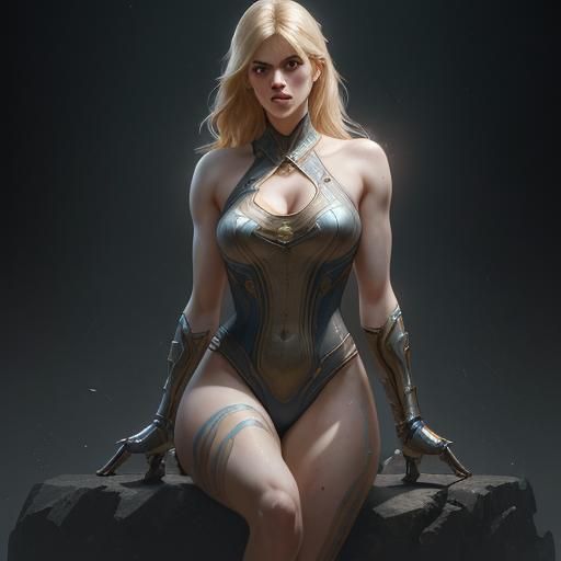 Blonde Woman Portrait in Dynamic Lighting