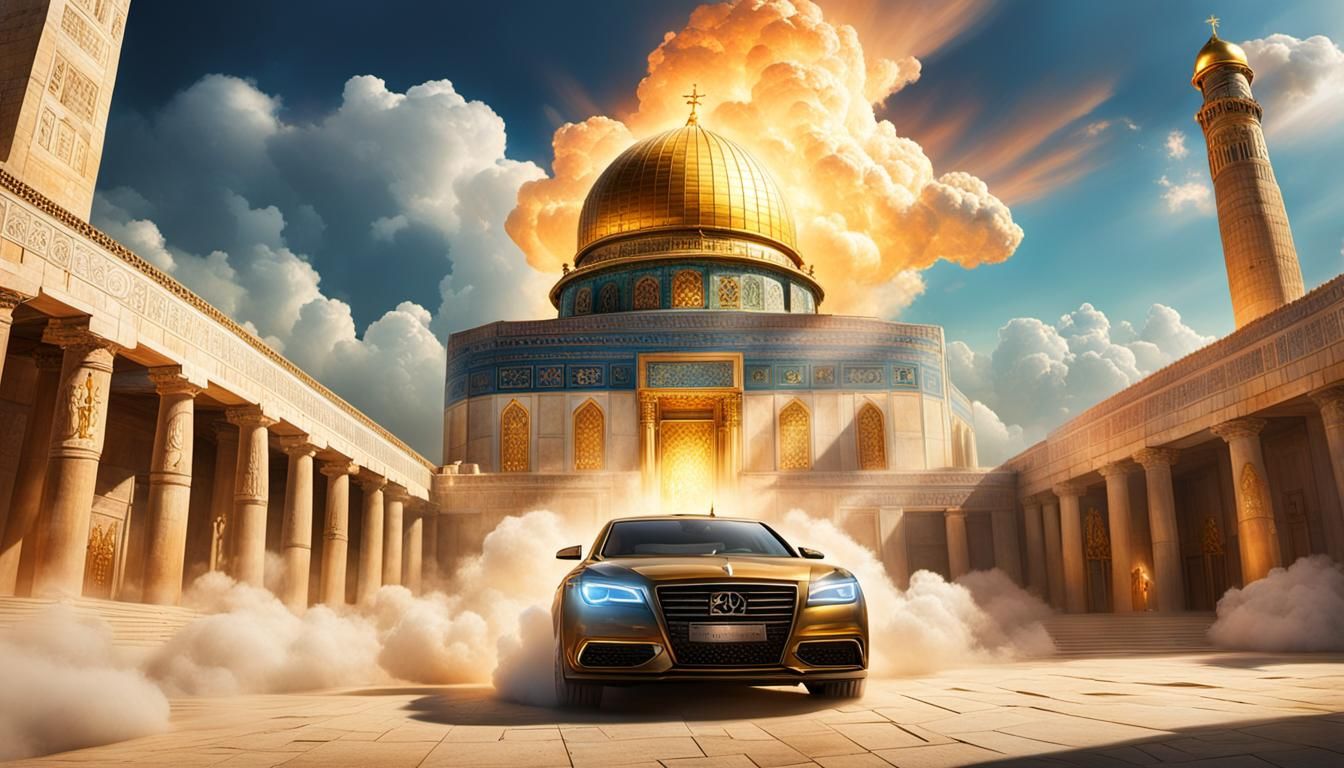 King Solomon and Glowing Cloud, Hyperrealistic Concept Art