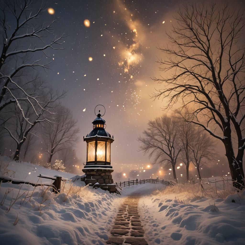 Magical Christmas Eve Scene with Santa's Sleigh