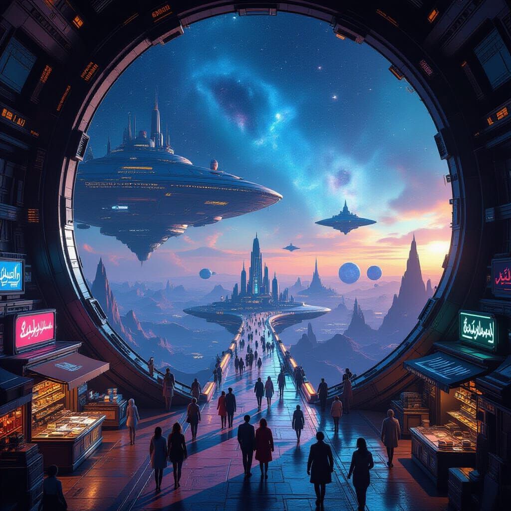 Futuristic Space Station Concept Art