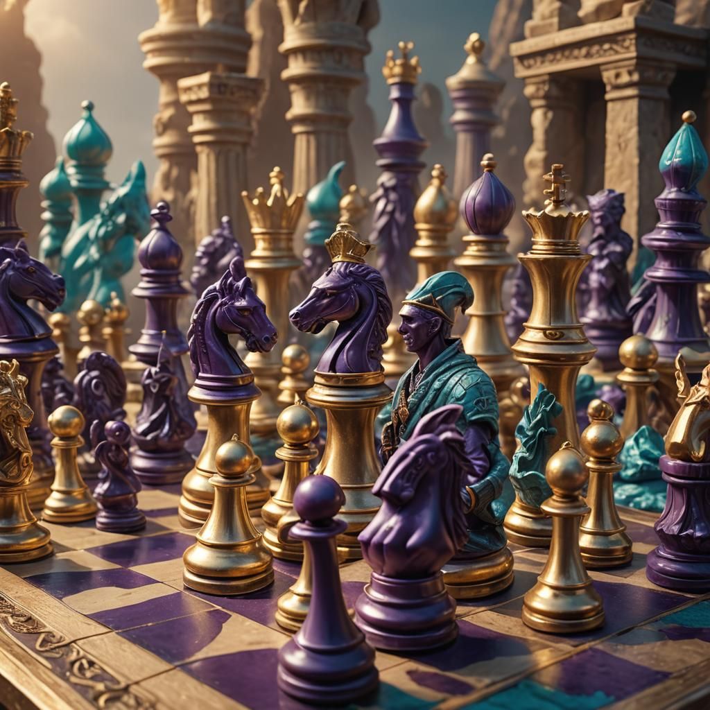 Sailors and Marines Chess Set in Vibrant Fantasy Art