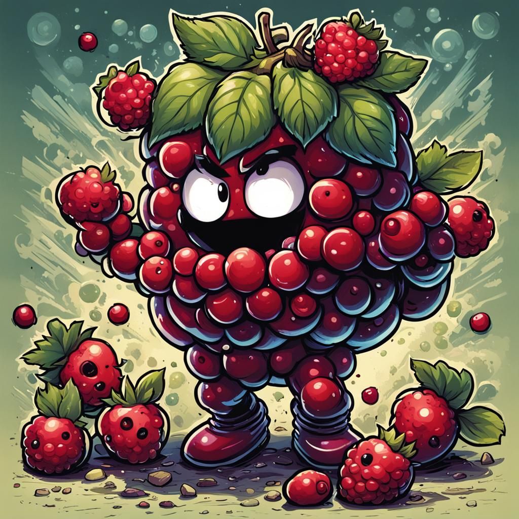 Cute Berry Man in Comic Book Style