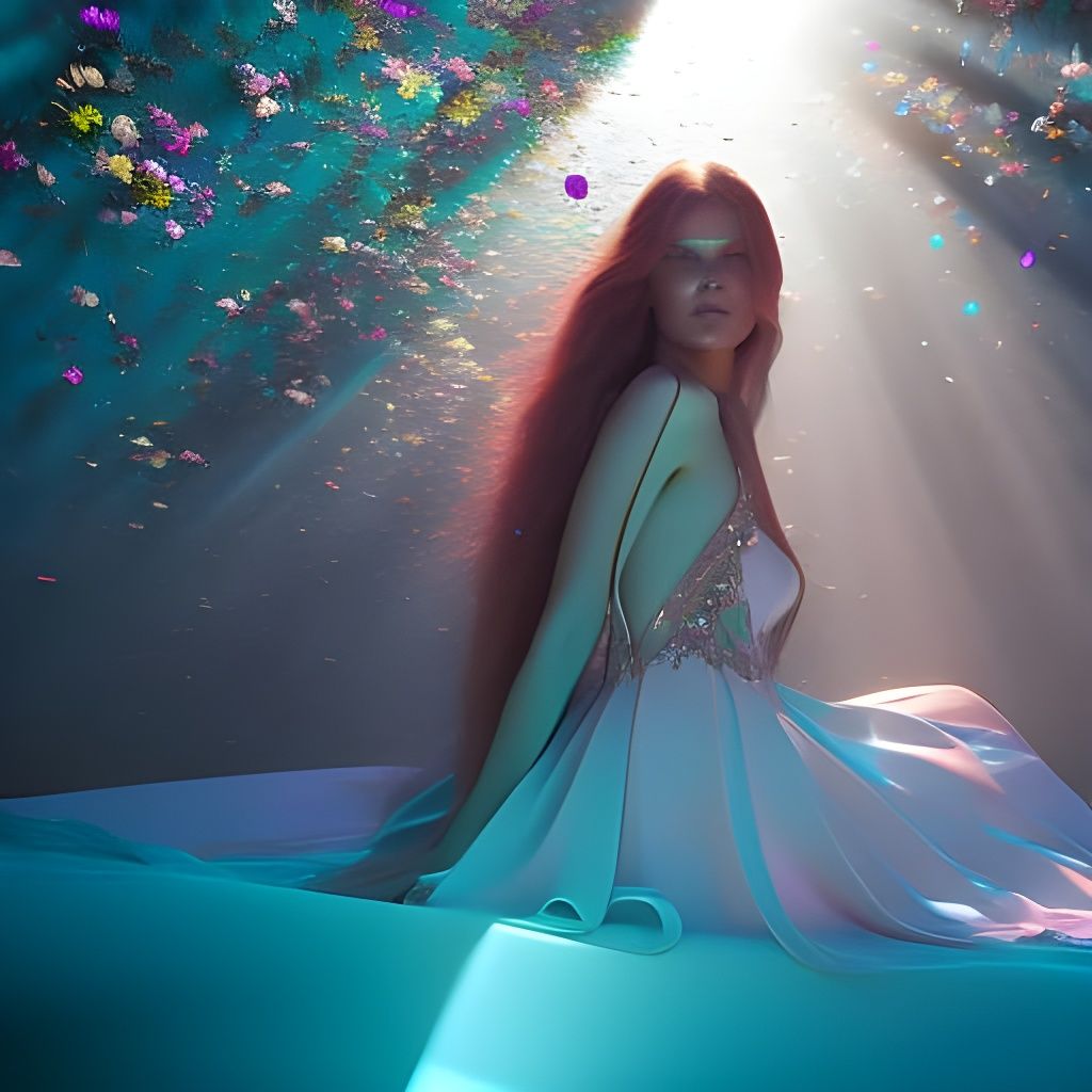 Dreamlike Digital Bath in Maximalist Style