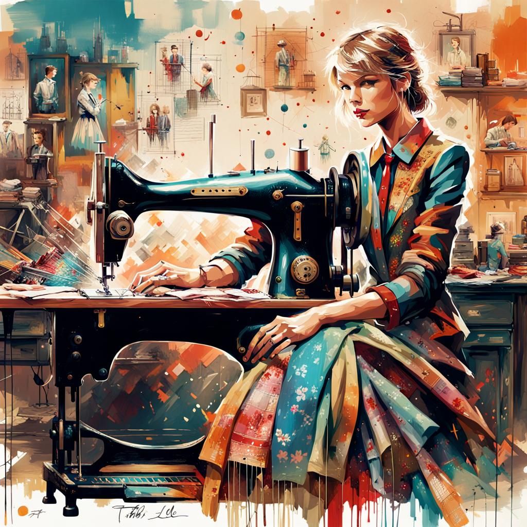 Tailor Swift: Detailed Image in a Vintage Shop