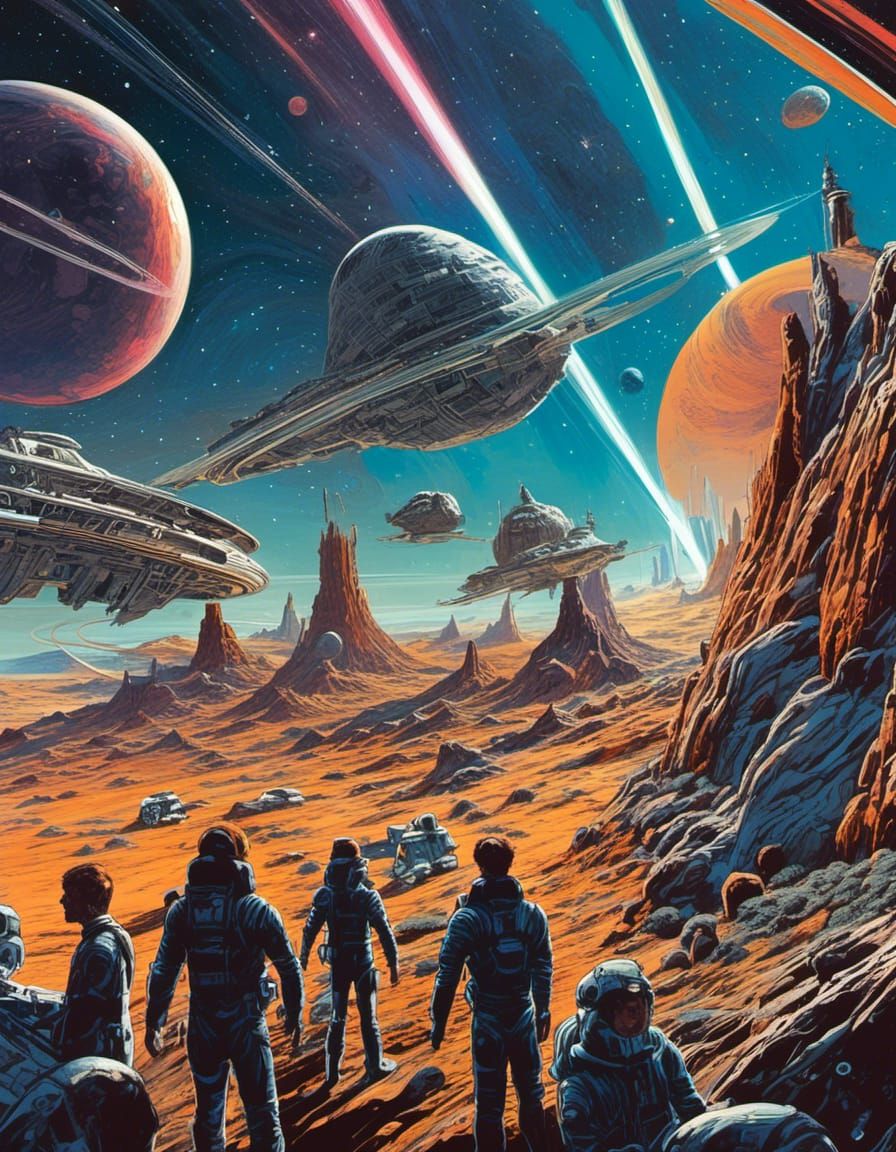 Retro Sci-Fi Comic Book Cover Art