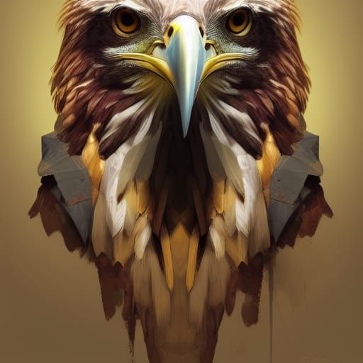 Regal Philippine Eagle Portrait in Hyperdetailed Style