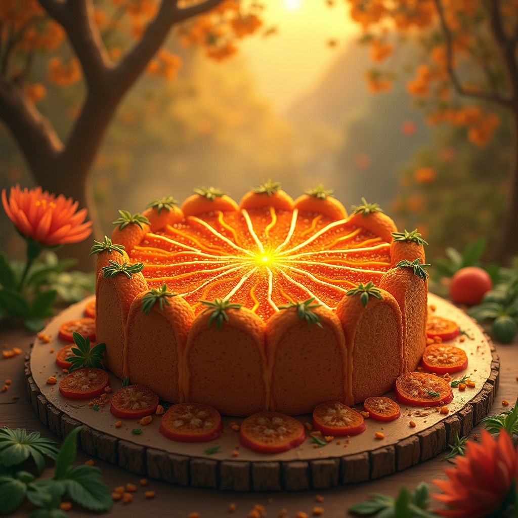 Glowing Carrot Cake in Mediterranean-Asian Fusion Style