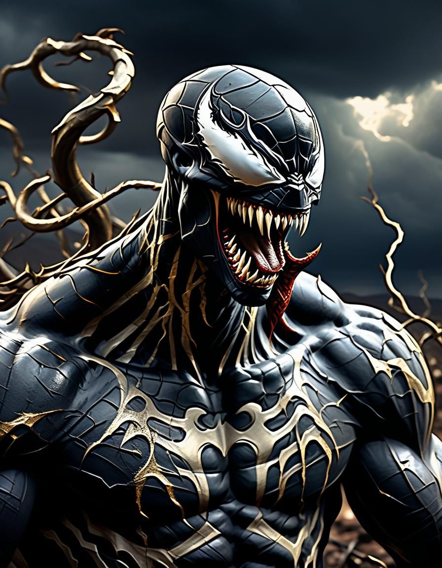 Immortal Warrior's Agony in Dark Fantasy Landscape