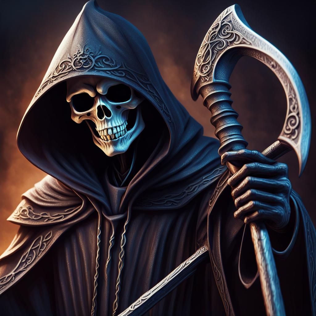 Grim Reaper Walt Disney Style Illustration