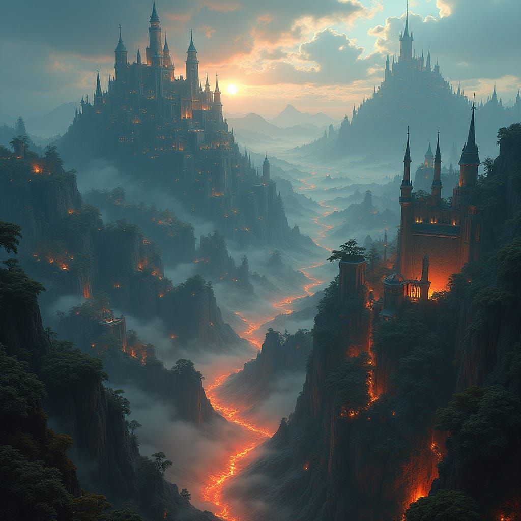 Epic Fantasy World Panorama