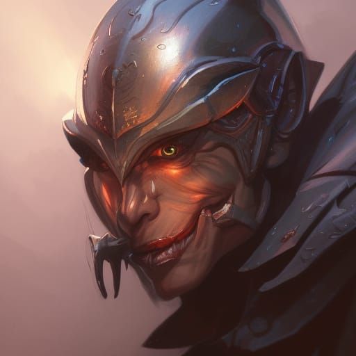 Detailed Goblin Knight Portrait in Hyperrealistic Style