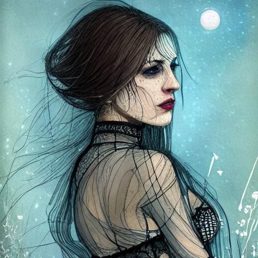 Post-Apocalyptic Woman in Desolate Summer Landscape