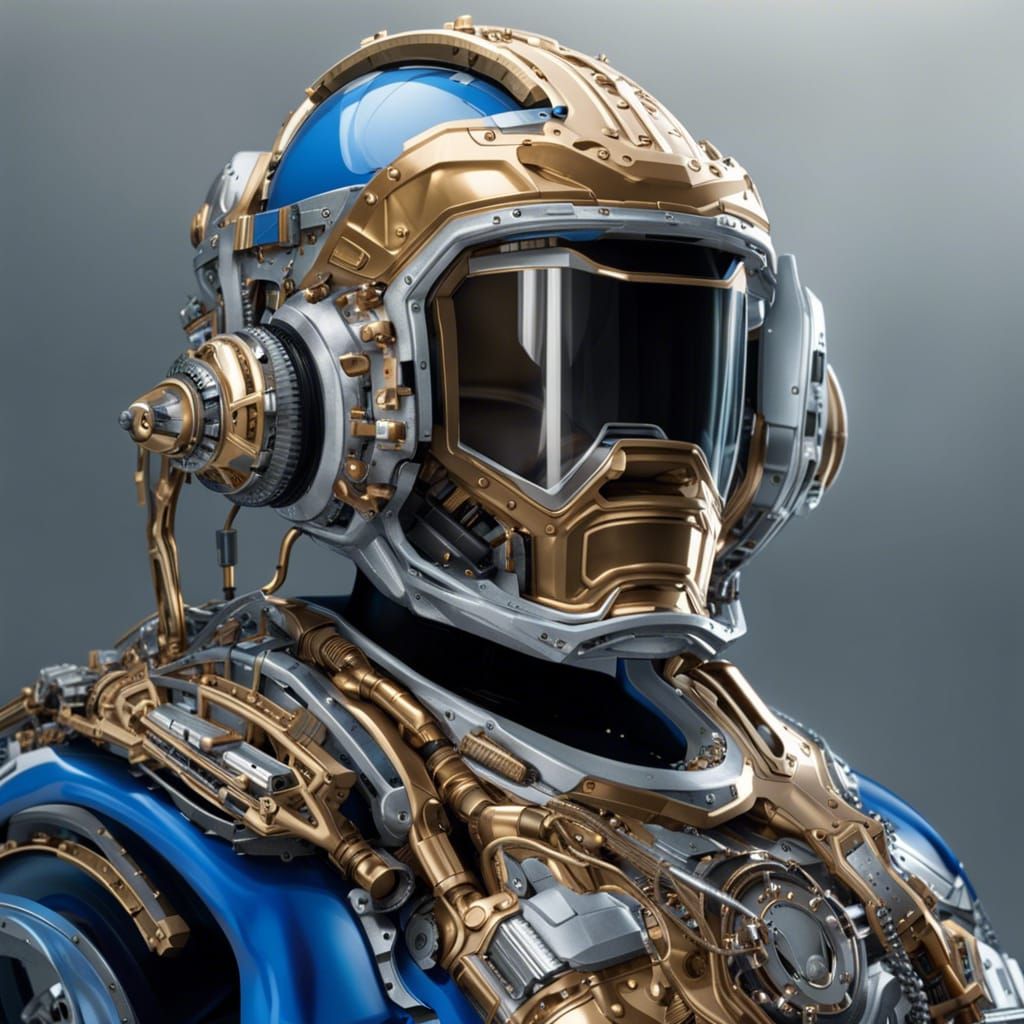 Futuristic Computer System with Intricate Mech Details