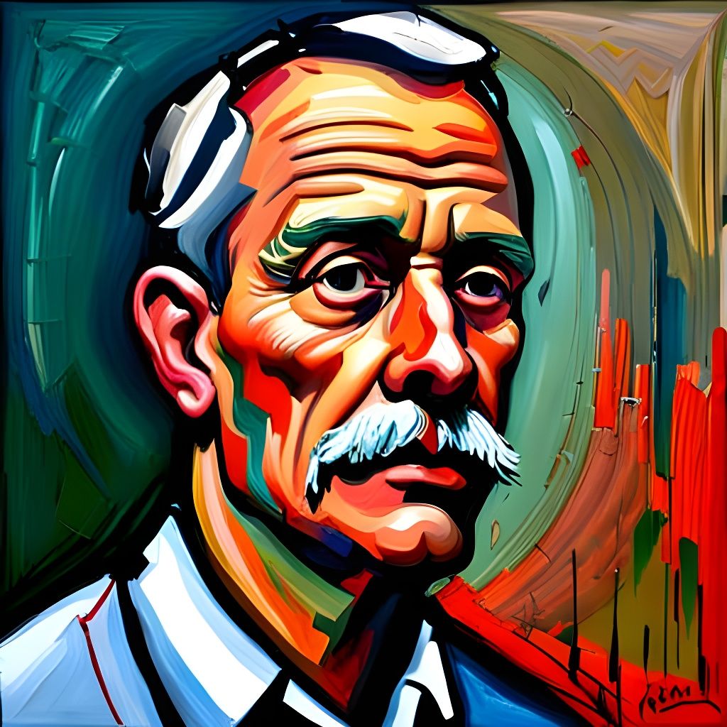 Disturbing Portrait in Expressionist Impasto Style