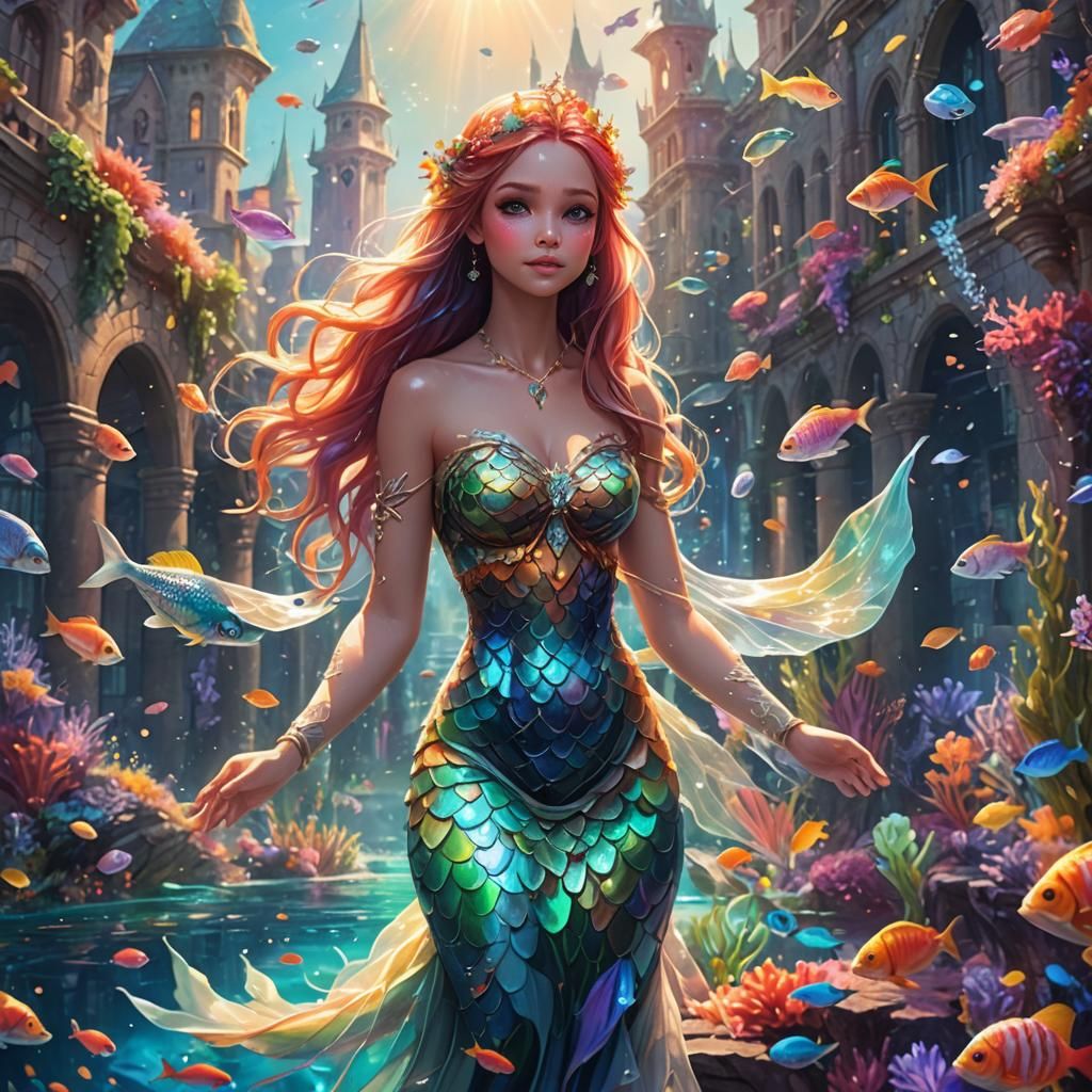 Underwater Wedding: Mermaid and Fairy Fantasy Art
