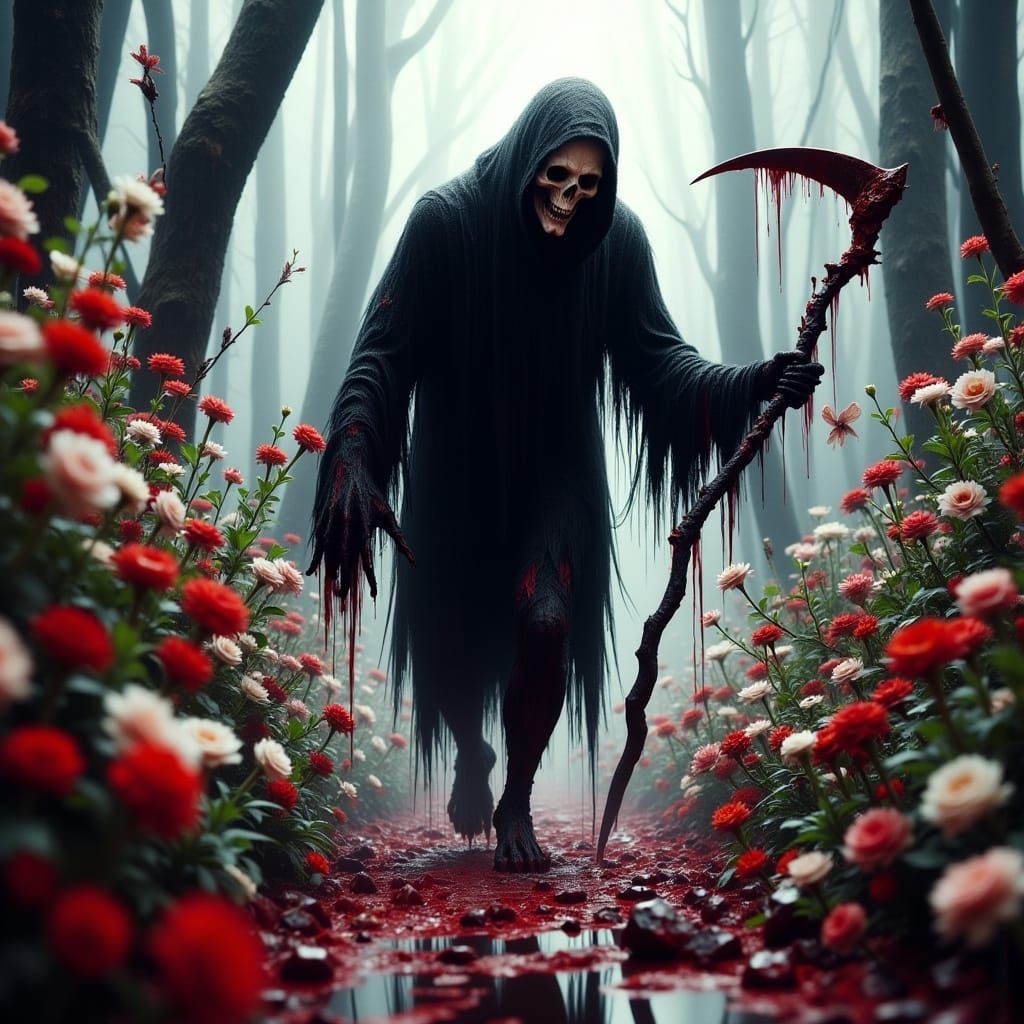 Grim Reaper's Flower Path of Death in 3D
