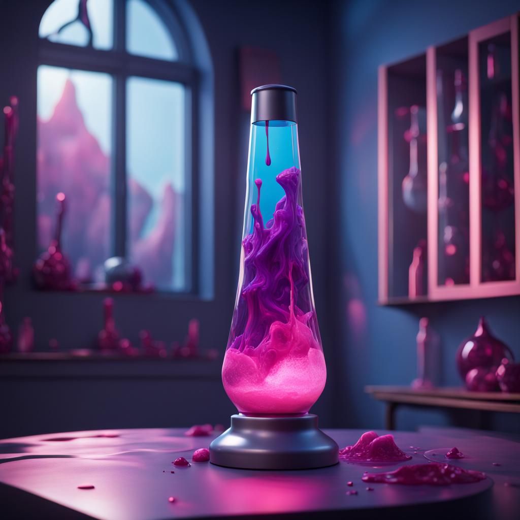 Purple and Pink Lava Lamp in Detailed Matte Painting