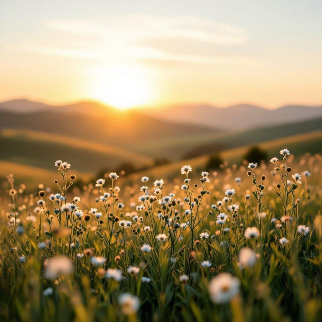 Golden Hour Landscape Photography with Rolling Hills