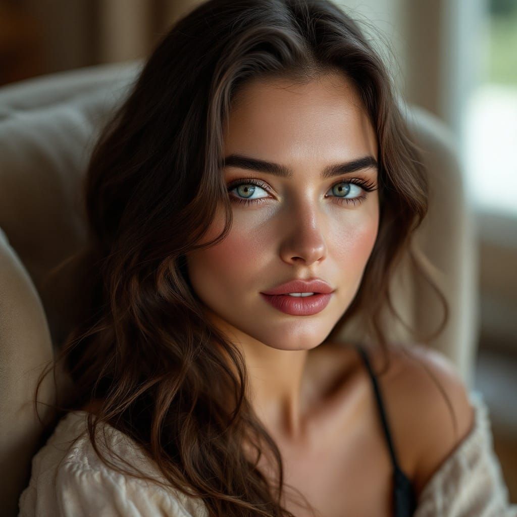 Elegant Actress in Golden Light