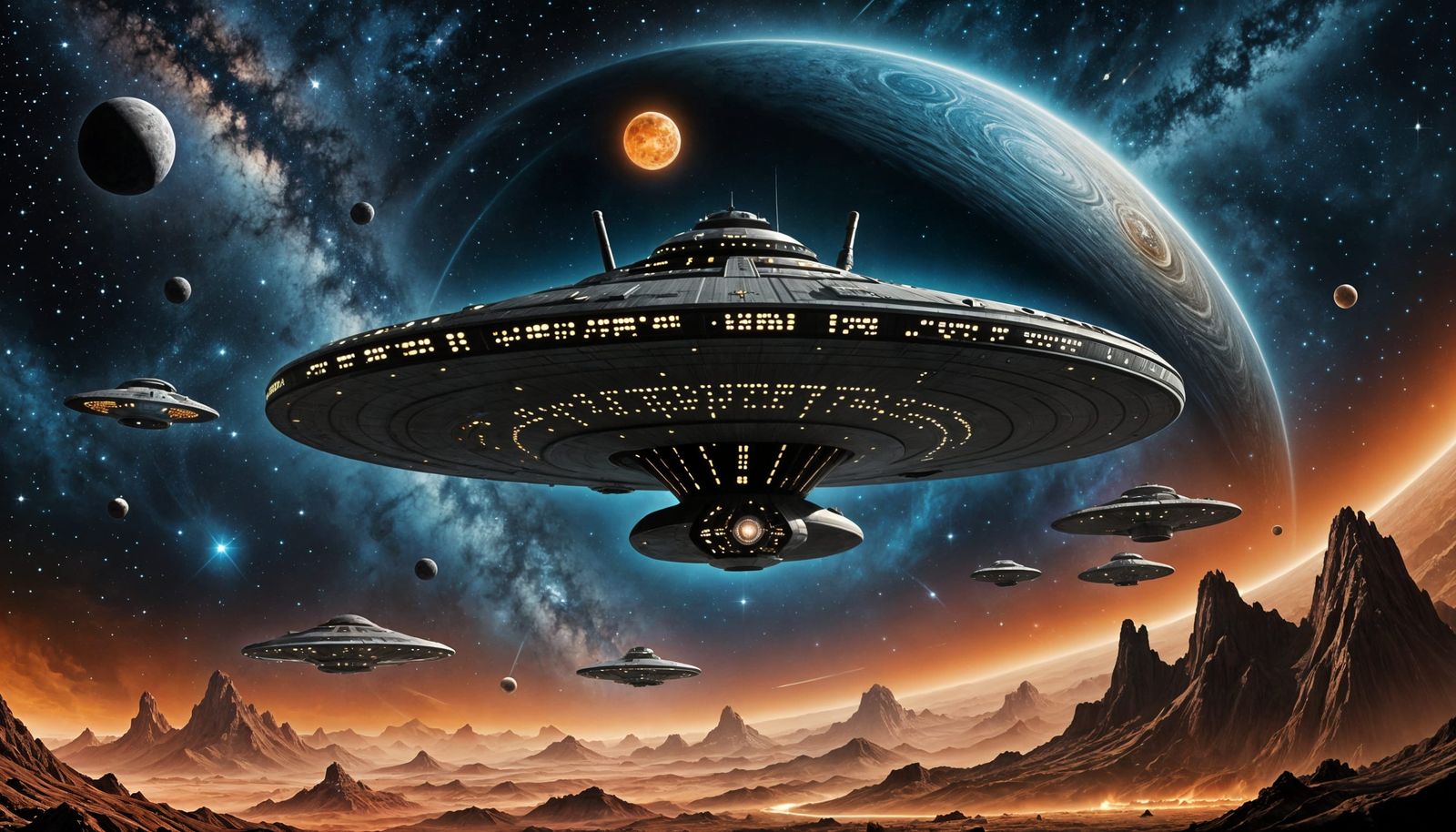 USS Enterprise on a Cosmic Star Trek Voyage