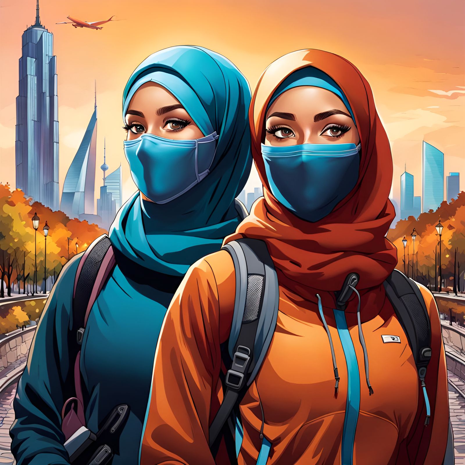 Two Hijabi Travelers Embark on a Thrilling Adventure