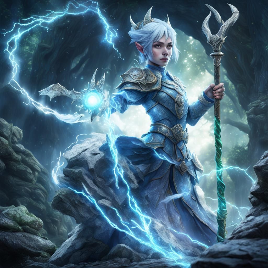 Anime Queen Mage in Dragon Fantasy Art