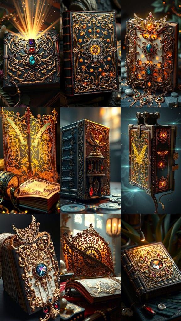 Ornamental Book with Infinite Light and Shadows