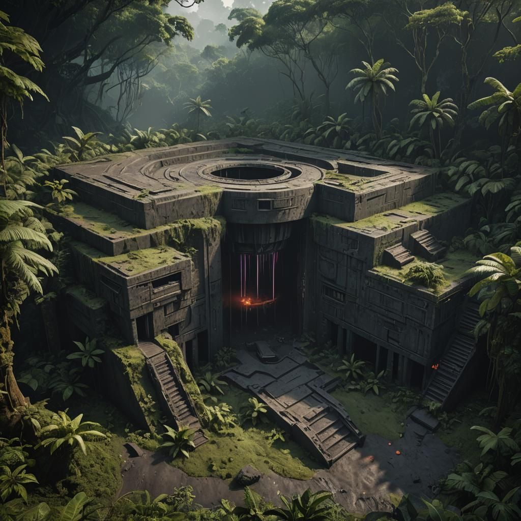 Haunted Bunker in Amazon Jungle: Fantasy Concept Art