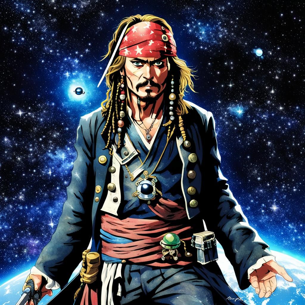 Captain Jack Sparrow's Black Pearl in Space