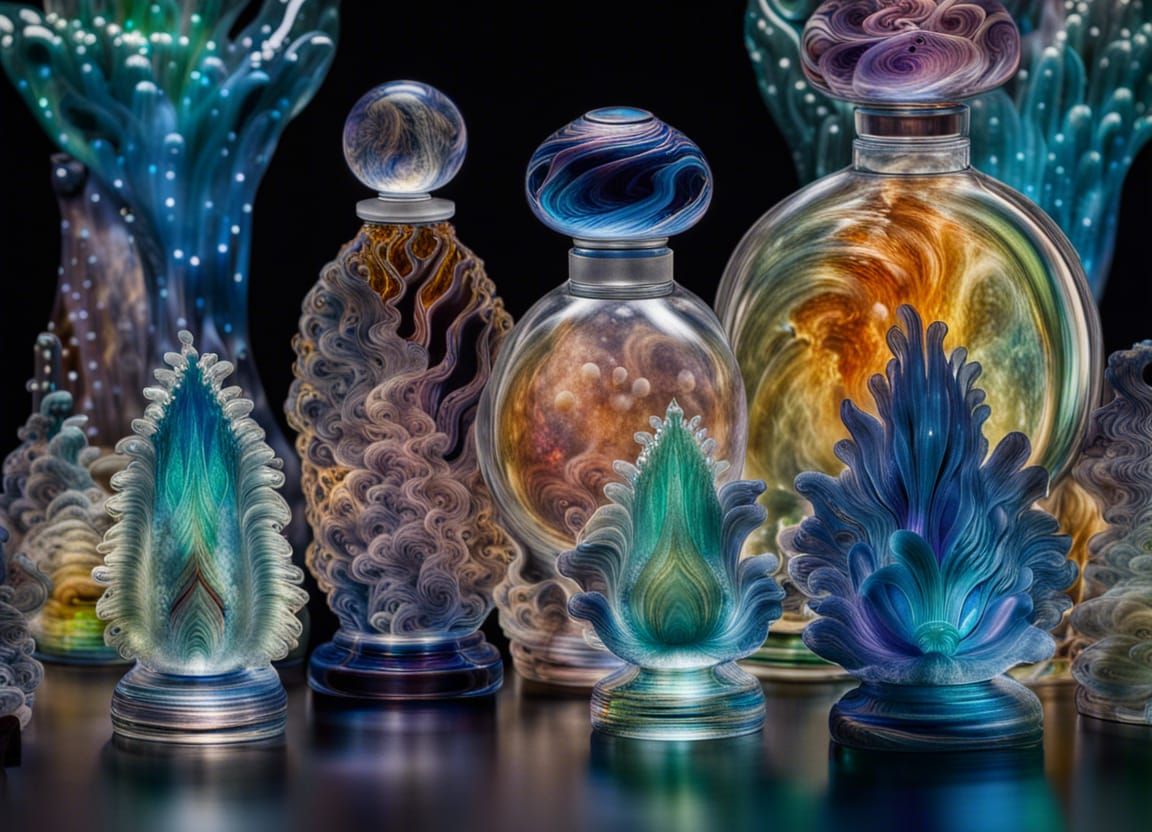 Cosmic Galaxy Perfume Bottles in Iridescent Glass