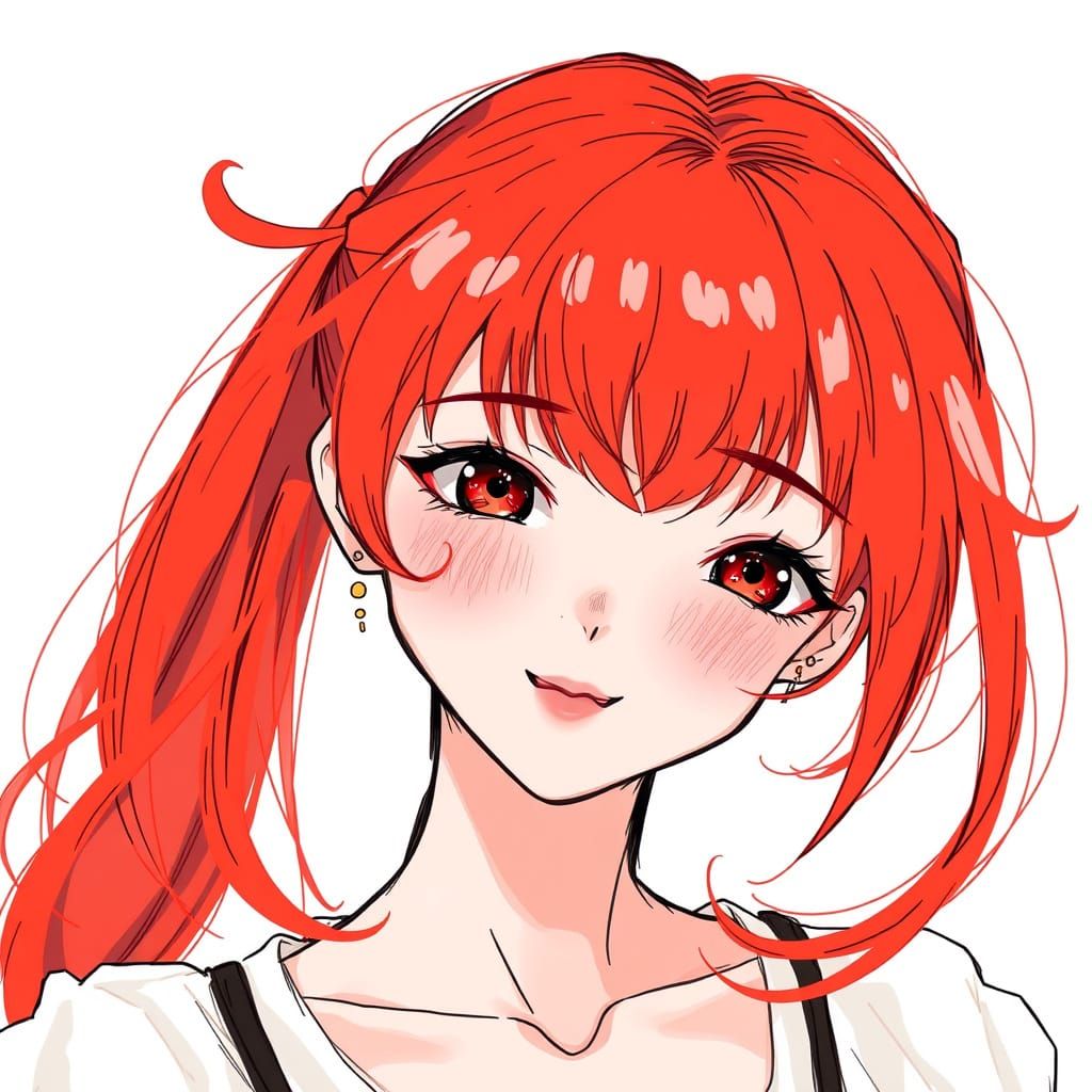 Surreal Anime-Inspired Goddess in Delicate Line Art Style