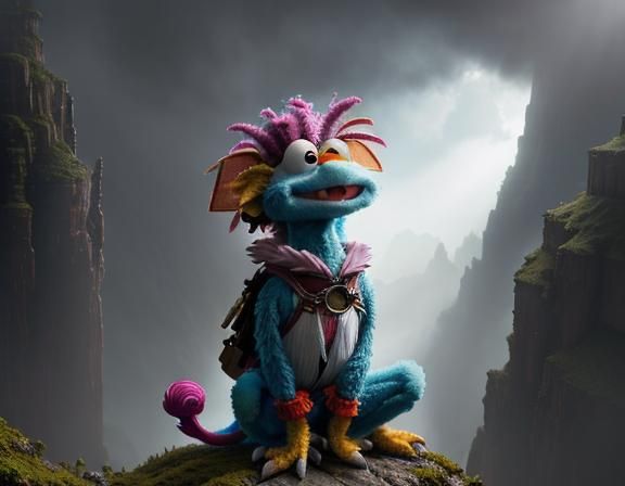 Mokey Fraggle Meditating with Wimbley