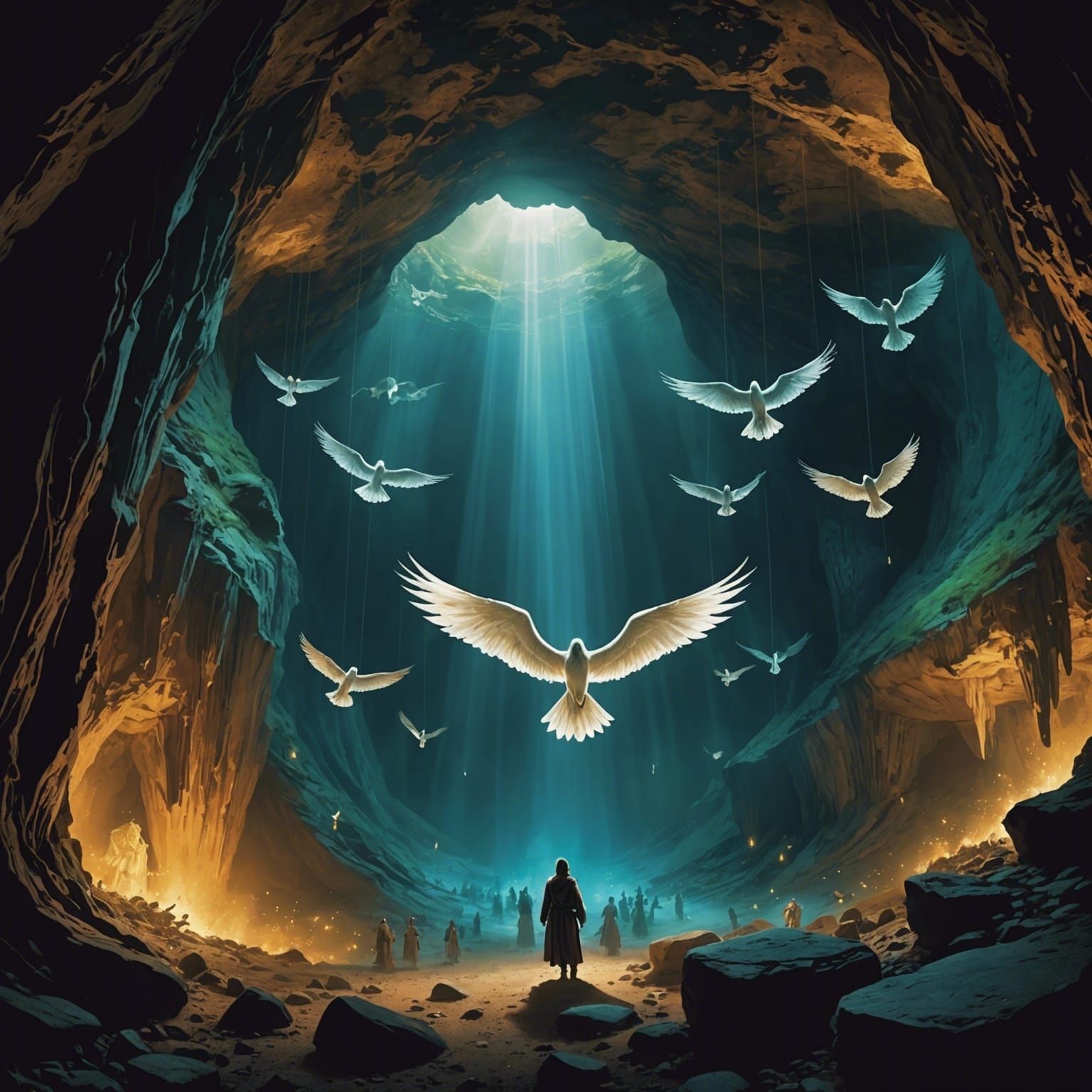 Spectral Souls Ascending in Cave of Faith