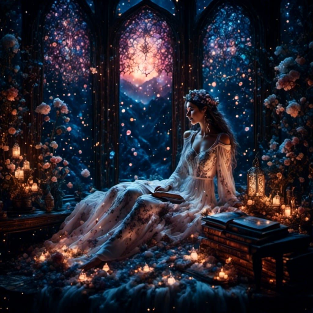 Space Age Bohemian Goddess in Dreamy Fantasy Art