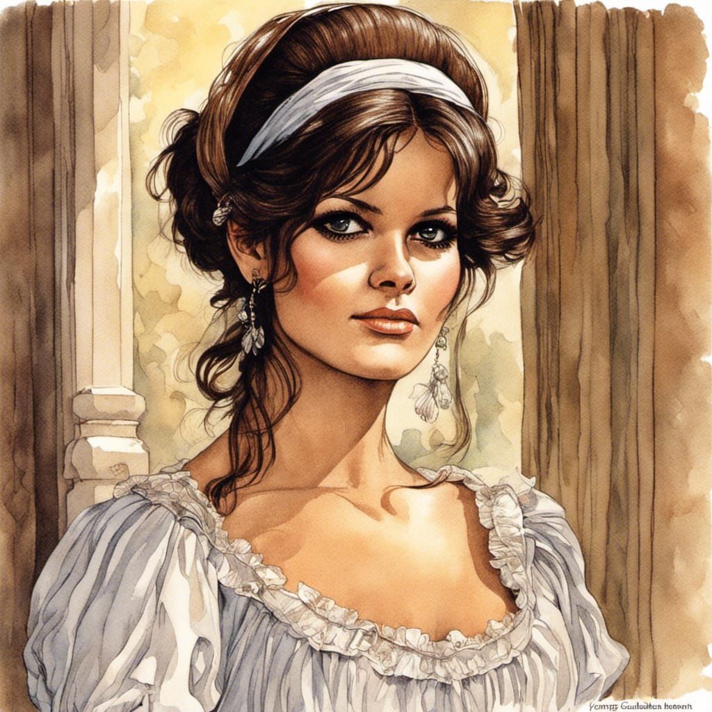Regency Woman in Comic Book Style