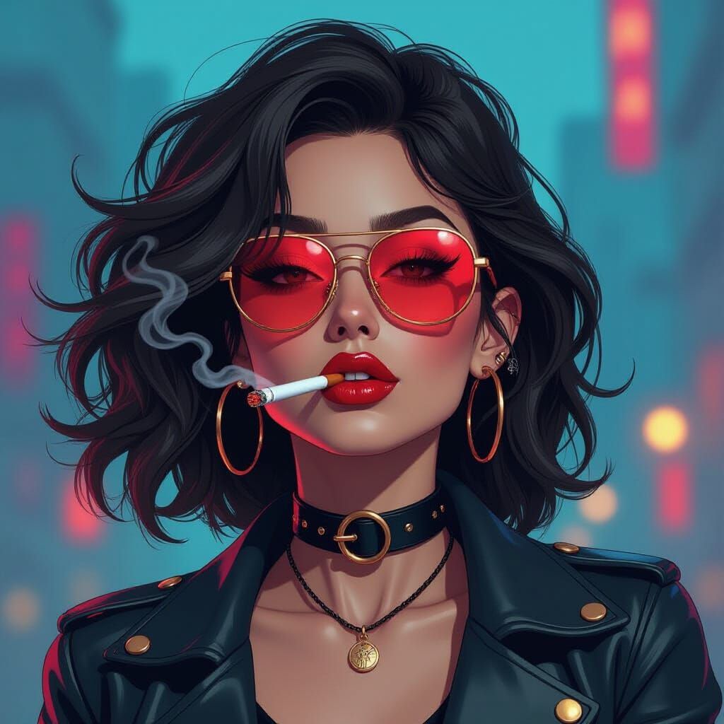 Noir Portrait in Comic Book Style