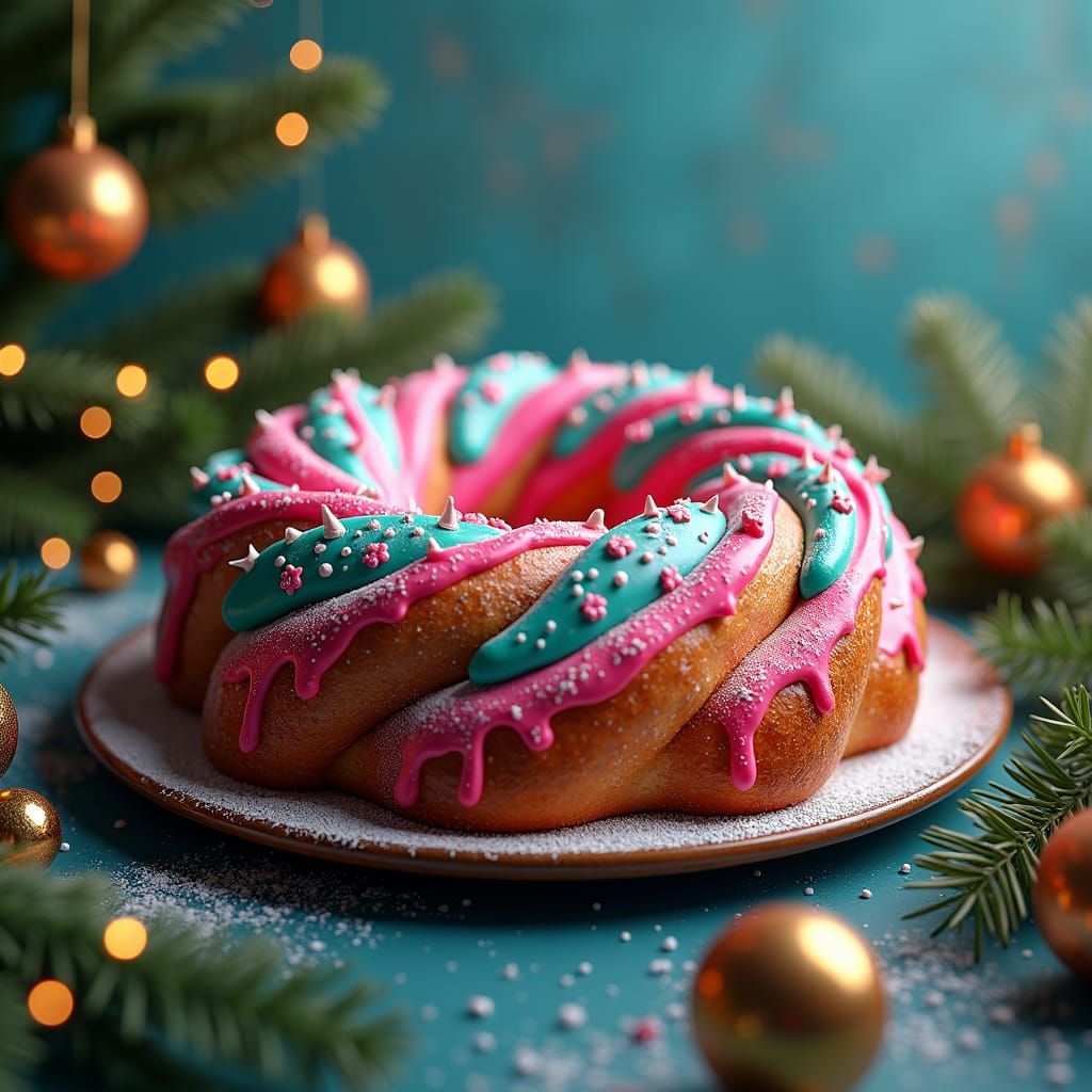 Festive Mexican Christmas Bread with Ornaments