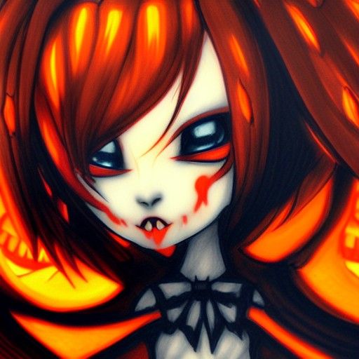 Jack-o'-Lantern Girl Character Concept Art Sketch