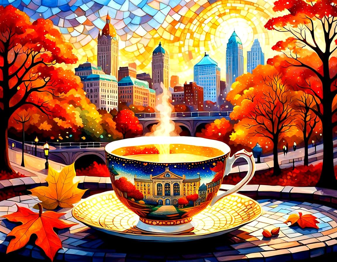 Cincinnati in a Teacup: Mosaic Mixed Media