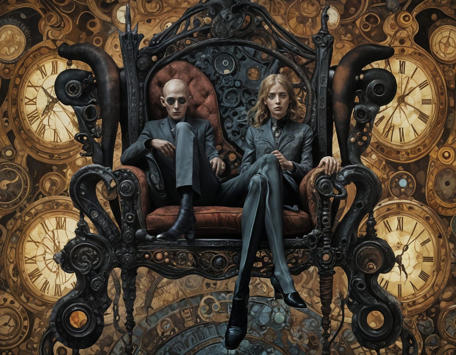 Visionary Biomechanical Art in Psychedelic Style