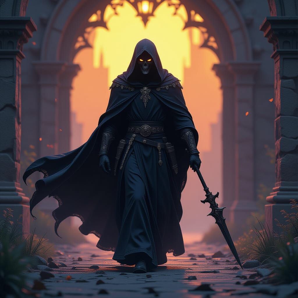 Grim Reaper's Dark Fantasy March in Volumetric Light