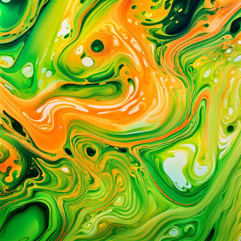 Neon Ink Swirls in Water: Abstract Expressionism