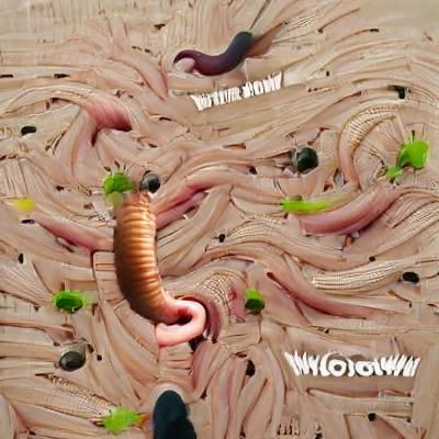 Surreal Worm Dominates Abstract Composition